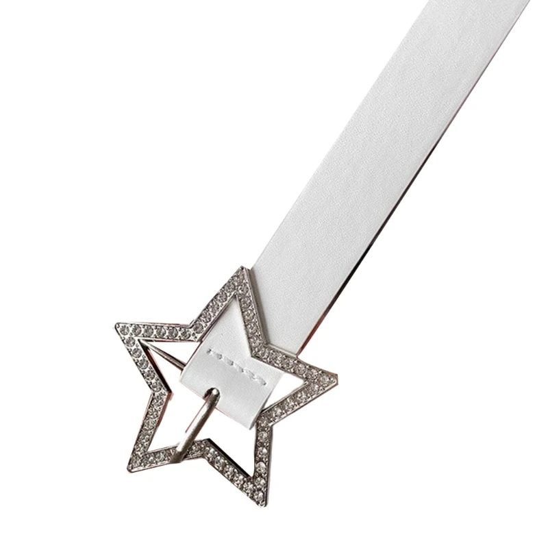 

Lady Belt Elegant Skinny Waist Belt for Dress Belt Studded Rhinestones Buckle