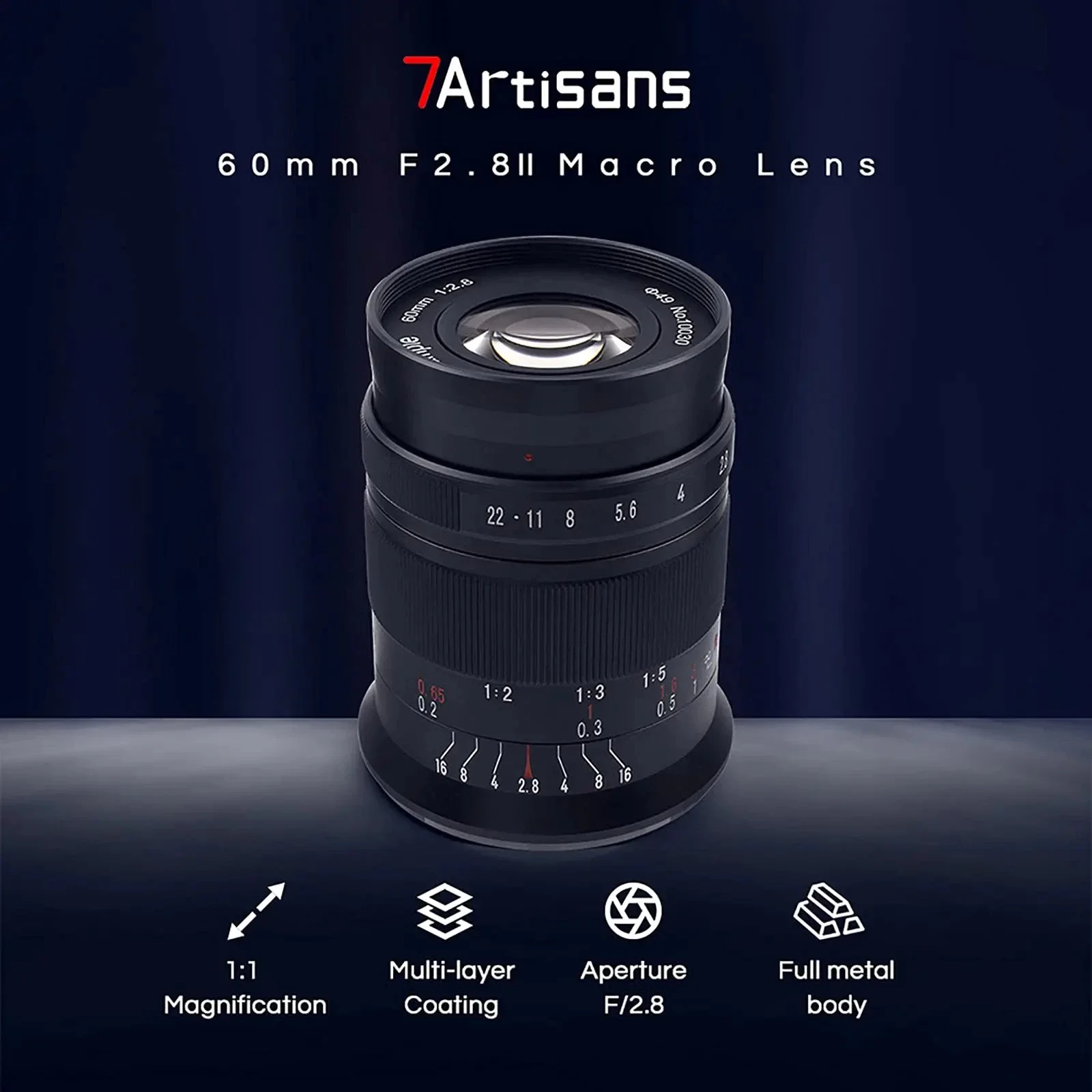 7artisans 60mm F2.8 II Mark APS-C 매크로 렌즈 ( E ZVE10, 니콘 Z Z6II, 후지 XF, 캐논 RF R6, 마이크로 4/3 GH1/GH2, 라이카 T TL SL 용)