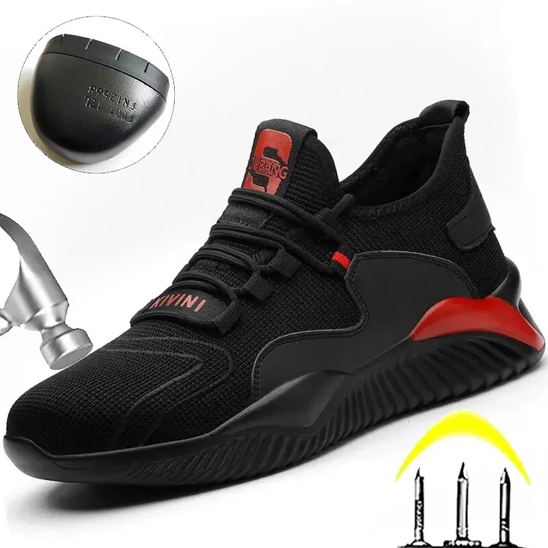 Men Safety Work Shoes Steel Toe Cap Puncture-Proof Boots Lightweight Breathable Sneakers