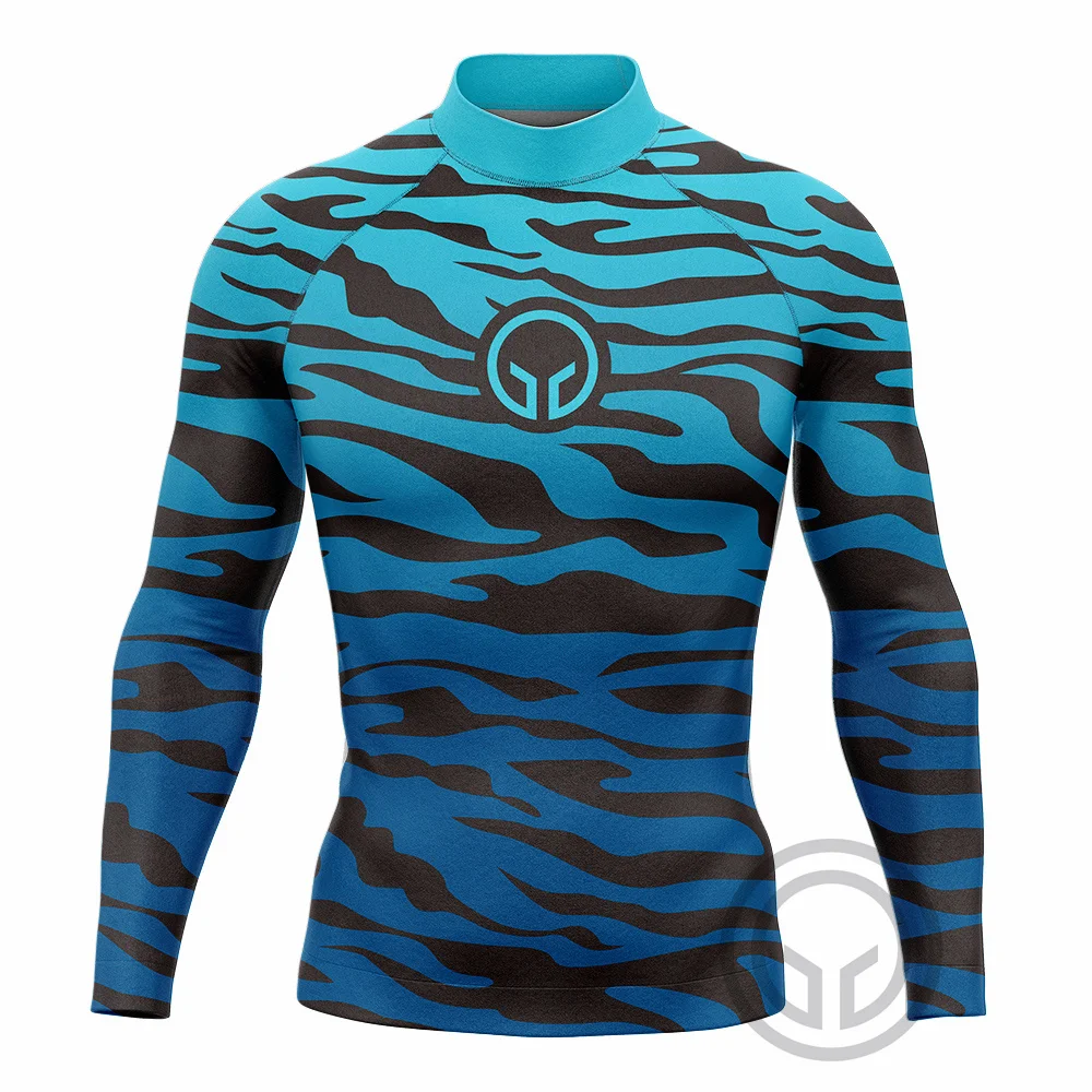 New Men's Long Sleeve Surfing Shirt Rashguard UV Protection Lycra Swimwear UPF Diving Gym Replica Cheerful Clothes