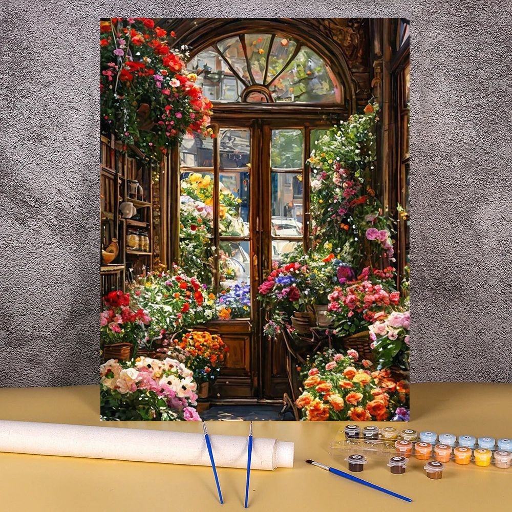 MOGTAA - Set De 2 Pintura Por Números Con Marco, Lienzos Acrílicos De 20,3 Cm Para Adultos Y Principiantes, Kit DIY De Puesta De Sol Con Pinceles, Decoración Para El Hogar