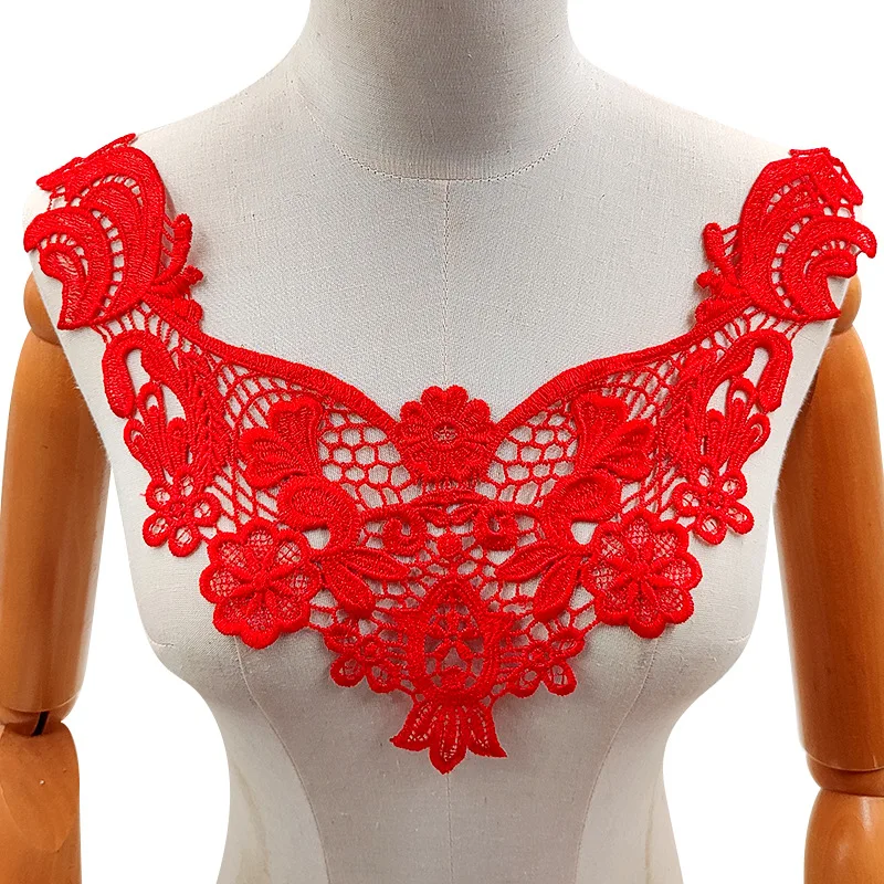 Water-soluble Lace Collar Embroidery Polyester Light Silk Fake Collar Fashion Elegant Hollow Corsage Collar Flower DIY Clothing