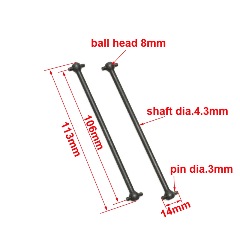 2PCS Length 80.5/91/100/132/139.5mm Dogbone Transmission