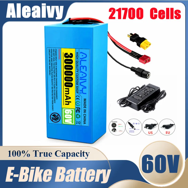 

Aleaivy 60v 20Ah 21700 16s4p Lithium Ion Li-ion Battery 67.2V 1000w 2000w Rechargeable Electric E Bike Bicycle Scooter Pack