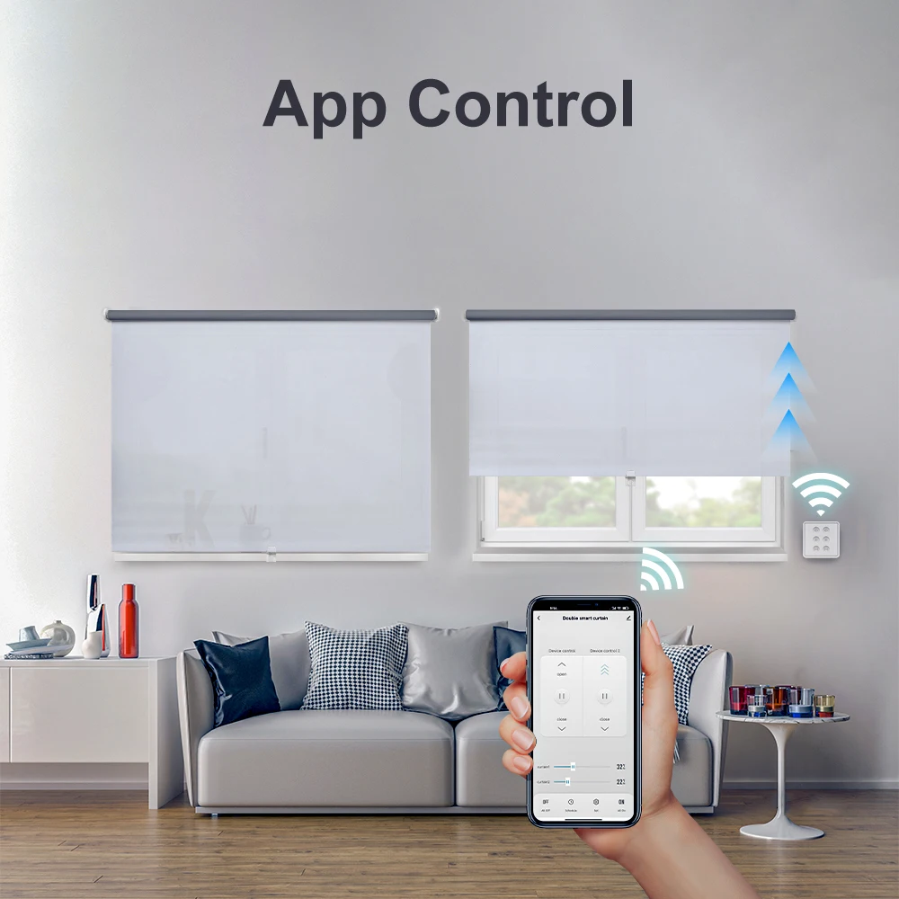 LoraTap Tuya 스마트 라이프 WiFi 롤러 셔터 전기 모터 용 더블 커튼 블라인드 스위치 Google 홈 Alexa Voice Automatic