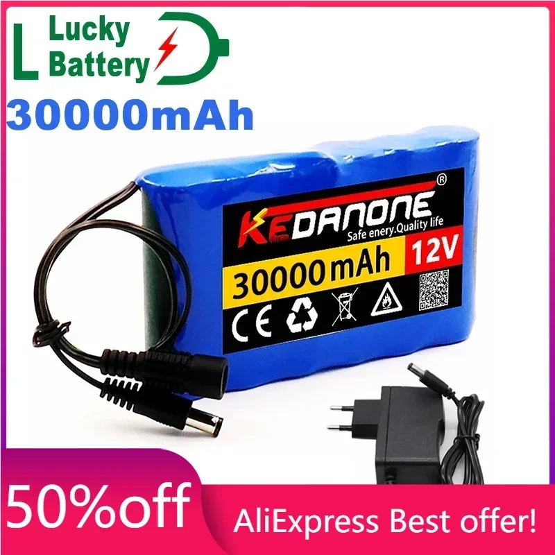 

Lucky Rechargeable Battery 12V 30000mah Lithium Battery Pack Capacity DC 12.6V 30Ah CCTV Cam Monitor with Charger