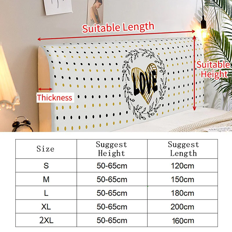 All-inclusive Headboard Cover Dust-proof Bedside Cover Bed Head Covers Protective Covers Elastic Bed Head Back Protection