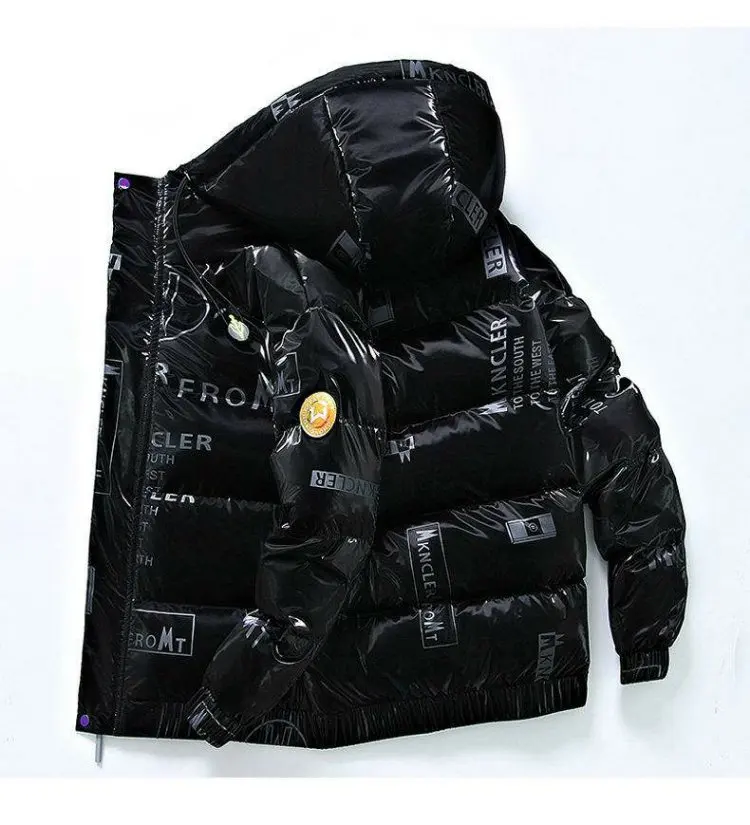 New men's fashion brand winter white duck down jacket Korean version of the trend of thickening short shiny jacket casual youth 2021 spring men s denim jacket casual fashion ins wild jacket korean version of the trend loose baseball uniform