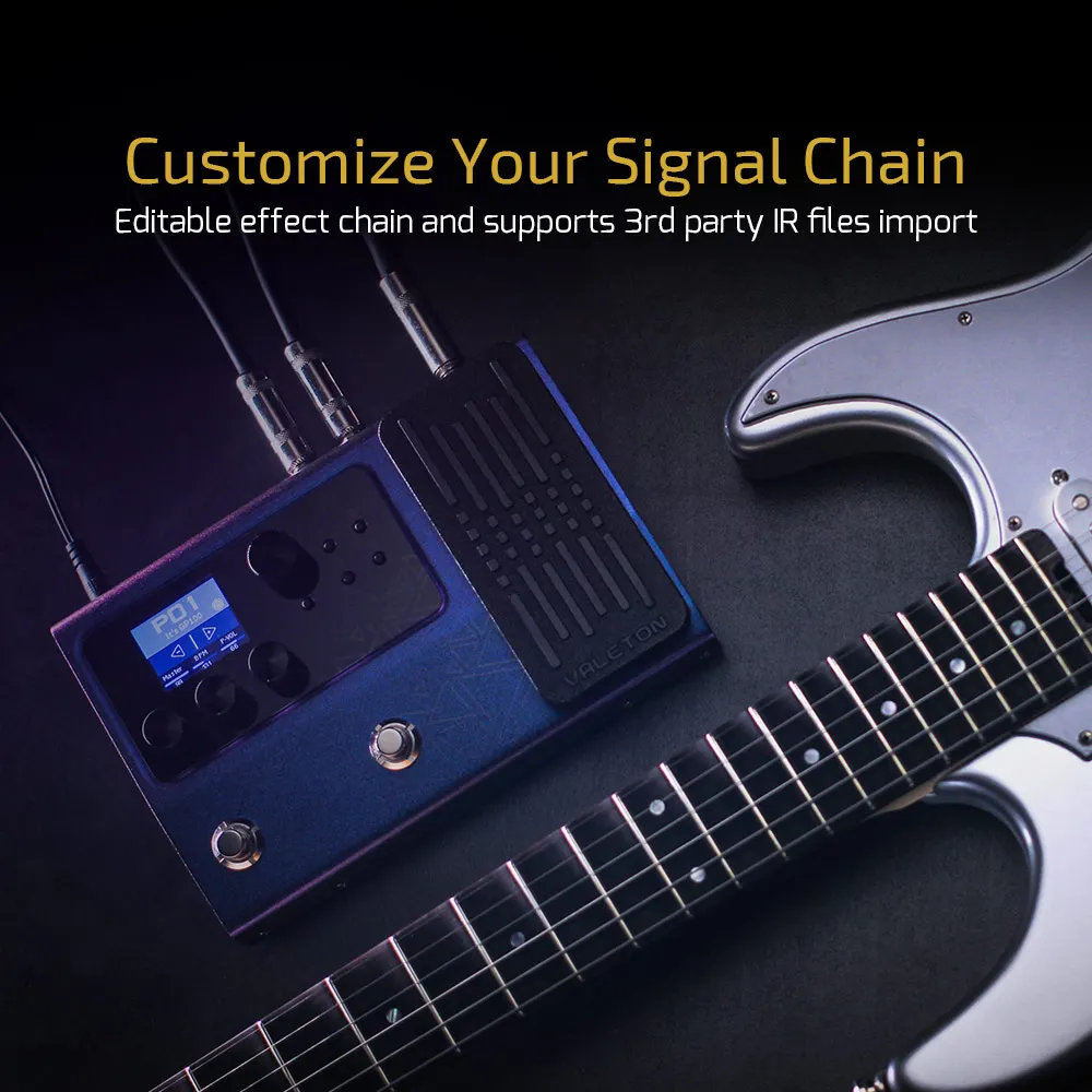 Valeton GP-100 Multi Guitar Effects Processor 140 Built in Effects Looper Multi Language Expression Pedal Gradient color