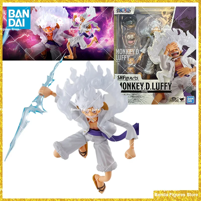 Оригинальная обезьянка BANDAI S.H. Фигуртс SHF D. Luffy Gear 5 One Piece в наличии Аниме Коллекция фигурок модели игрушек