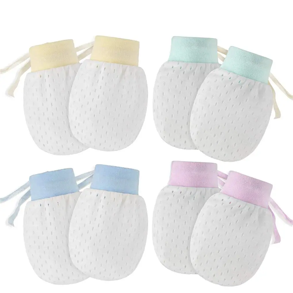 Anti Scratching Gloves Baby Mittens 4 Pairs Nylon Baby Gloves Anti-Scratching Kids Accessories
