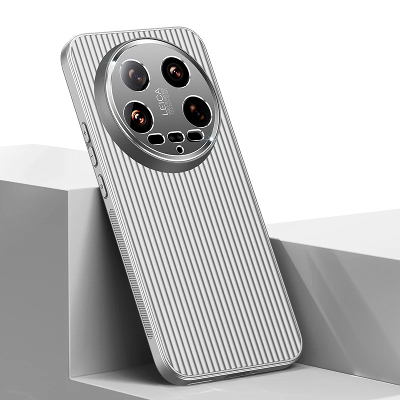 per Xiaomi Mi 14 Redmi K40 Pro Ultra Custodia per telefono 3D Stripe Metal Cover Proteggi fotocamera Opaco Soft Shell Anti-caduta Antiscivolo Fundas_voghion.com