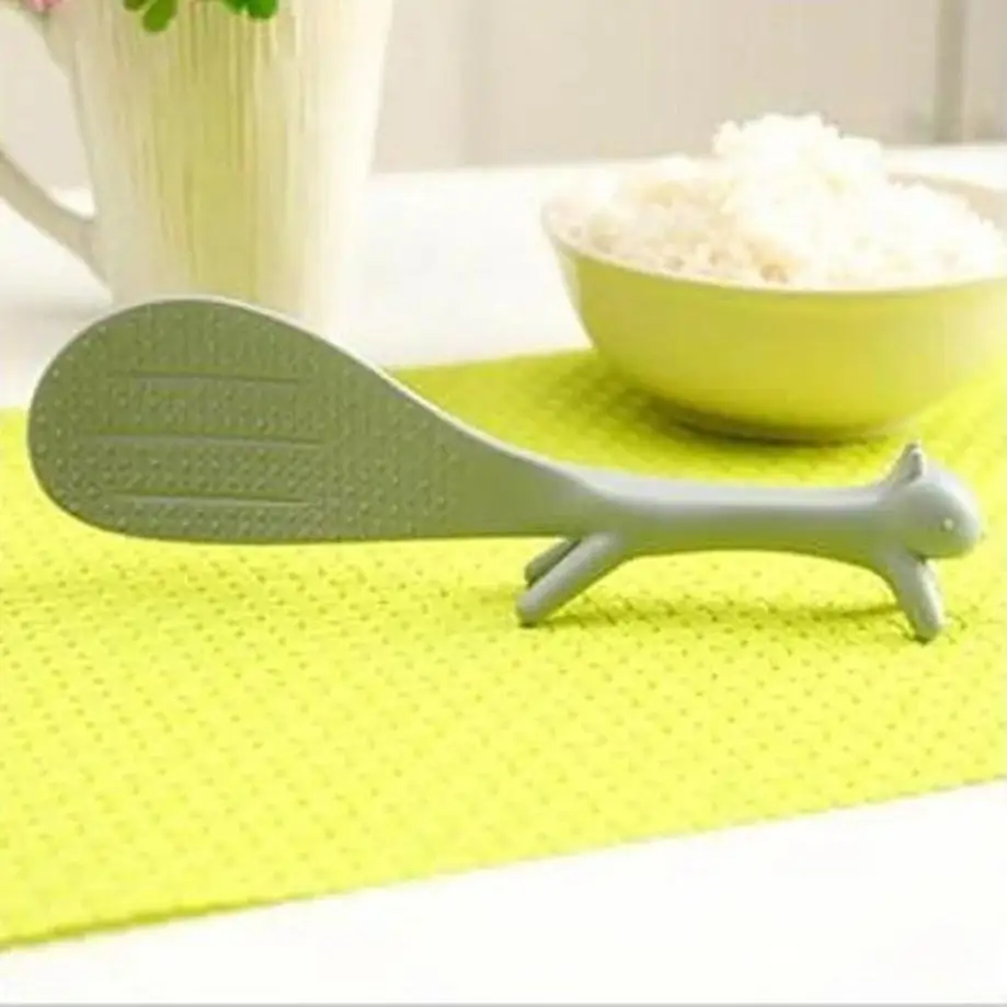 1 Pcs Cartoon Squirrel Spoon Non Stick Rice Paddle Ladle Lovely Meal Spoon Cooking Tools Kitchen Accessories Wood Spoon Rice