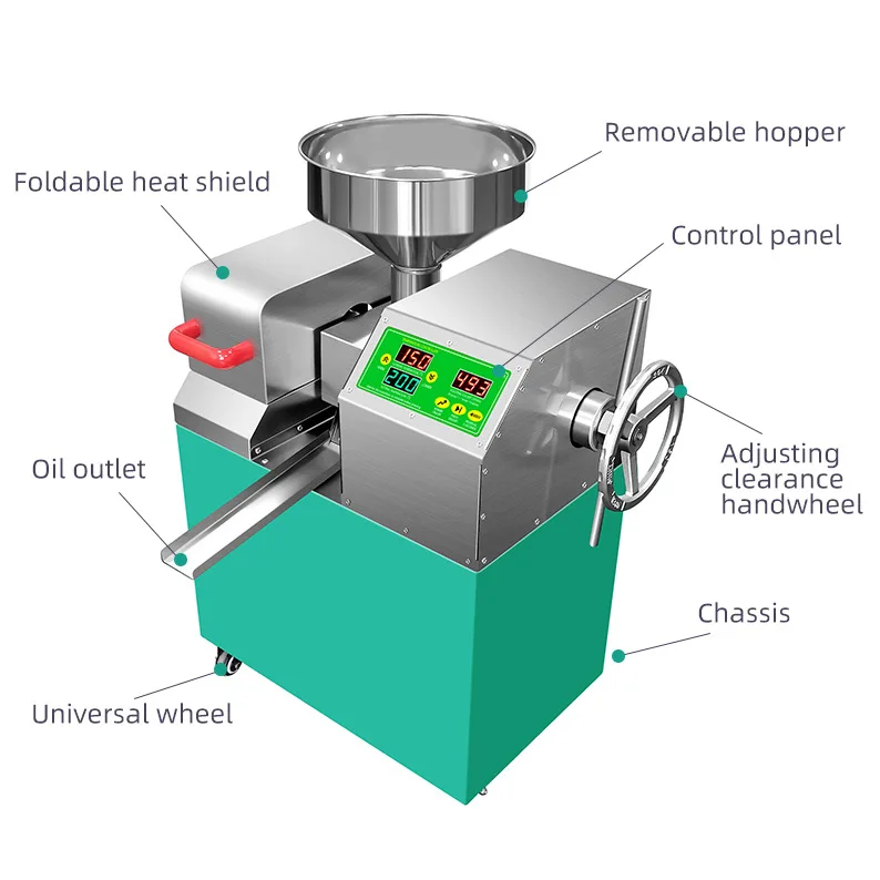 Machine à Presser l'Huile pour Graines de Cuisine, Appareil d'Extraction Commercial pour Graines de Tournesol, Sésame, AMP, Arachide, Légumes, Haricots, Chaud et Froid, pour la Maison