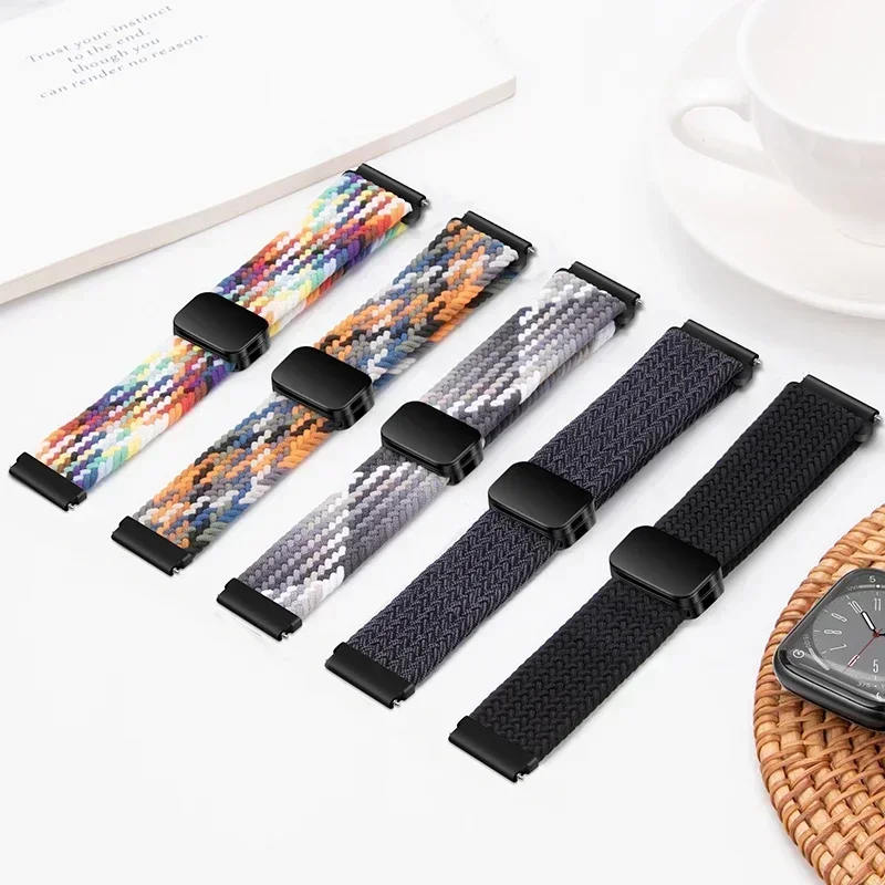 Enhanced Nylon Strap with Adjustable Magnetic Wristband, Available in 20mm and 22mm Sizes