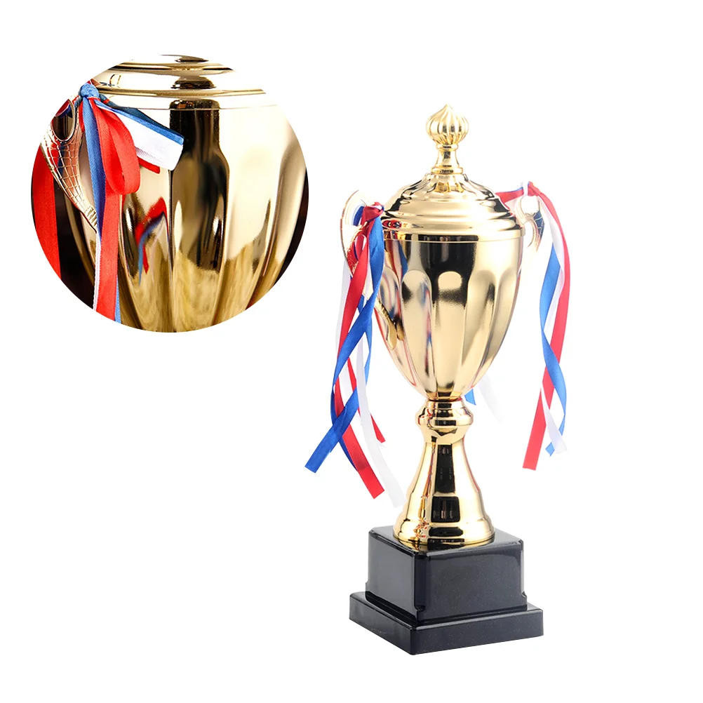 

1 шт., металлический трофей для спортивного матча, школьный турнир, трофей для чемпионата на церемонии соревнований (34 см)