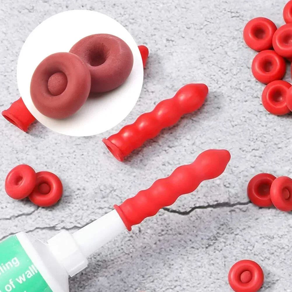 20Pcs Caulk Protective Cover Silicone Caulk Opening Caulking Tube Preserving Nozzle Emulsion Sealer Saver Cap For Sealing caulking gun nozzles caulk cap caulking nozzle