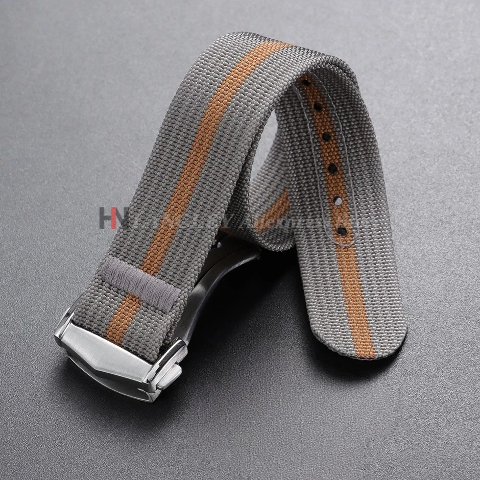 Durable Nylon Waterproof Watch Strap with Folding Buckle - Sporty and Stylish Wristband