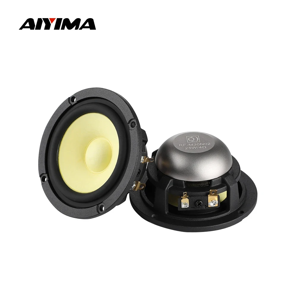 Audio Speakers 2Pcs 3 Inch Midrange Speaker 4 Ohm 8 Ohm 25W Car Audio Hifi Loudspeaker Music Sound Home Theater Neodymium