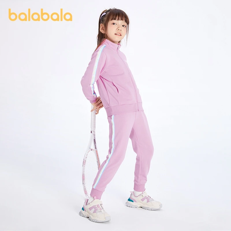 

Костюм для маленьких девочек Balabala 2023, Спортивная Весенняя модная повседневная трендовая куртка с длинными рукавами и воротником-стойкой