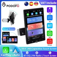 Podofo 10.4 ''HD 1Din lecteur MP5 Carplay Android Auto lecteur multimédia voiture stéréo miroir lien Bluetooth voiture Audio Bluetooth FM 1