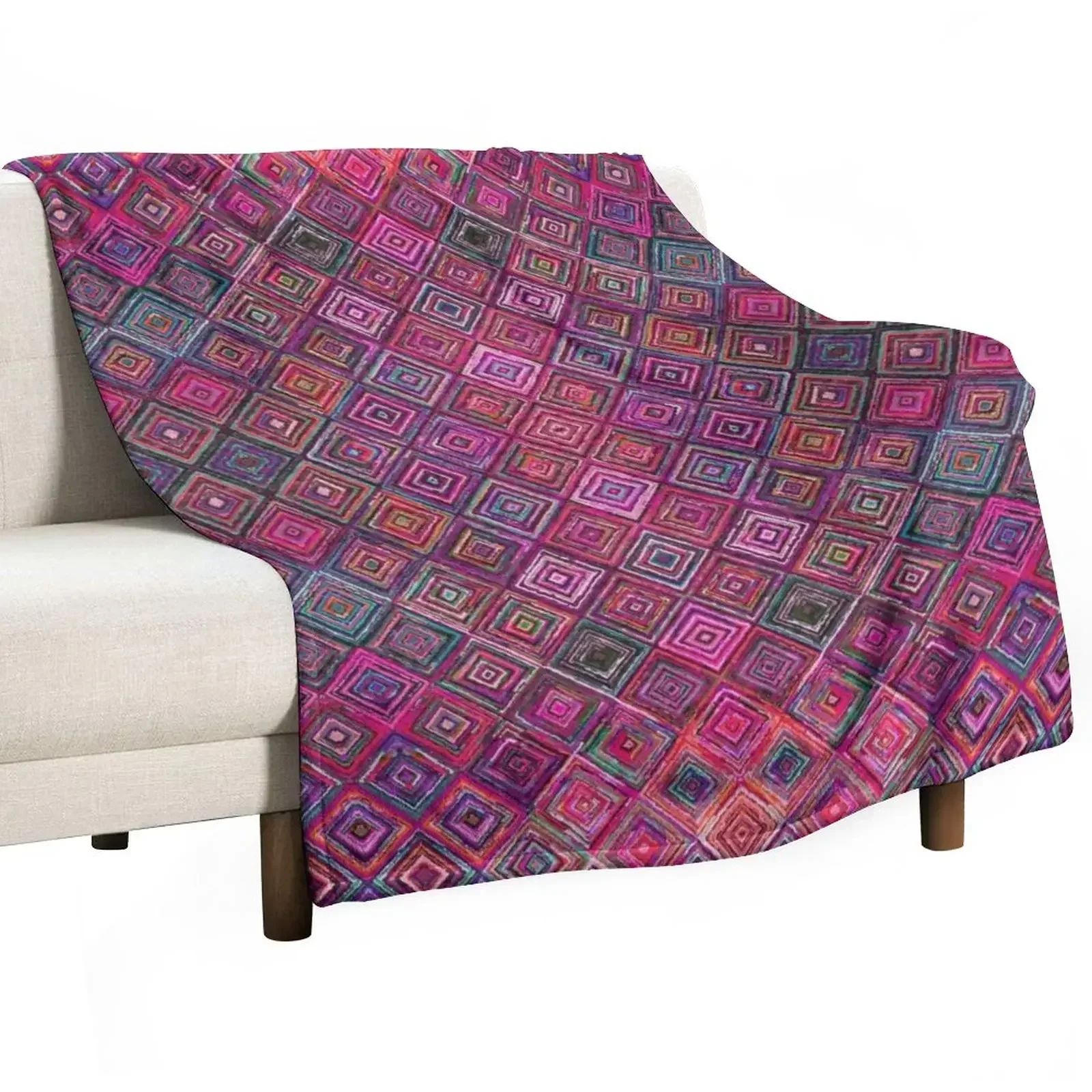 

Colored illusions Oriental Traditional Moroccan Style Throw Blanket Decorative Sofa Warm Soft Plush Plaid Blankets