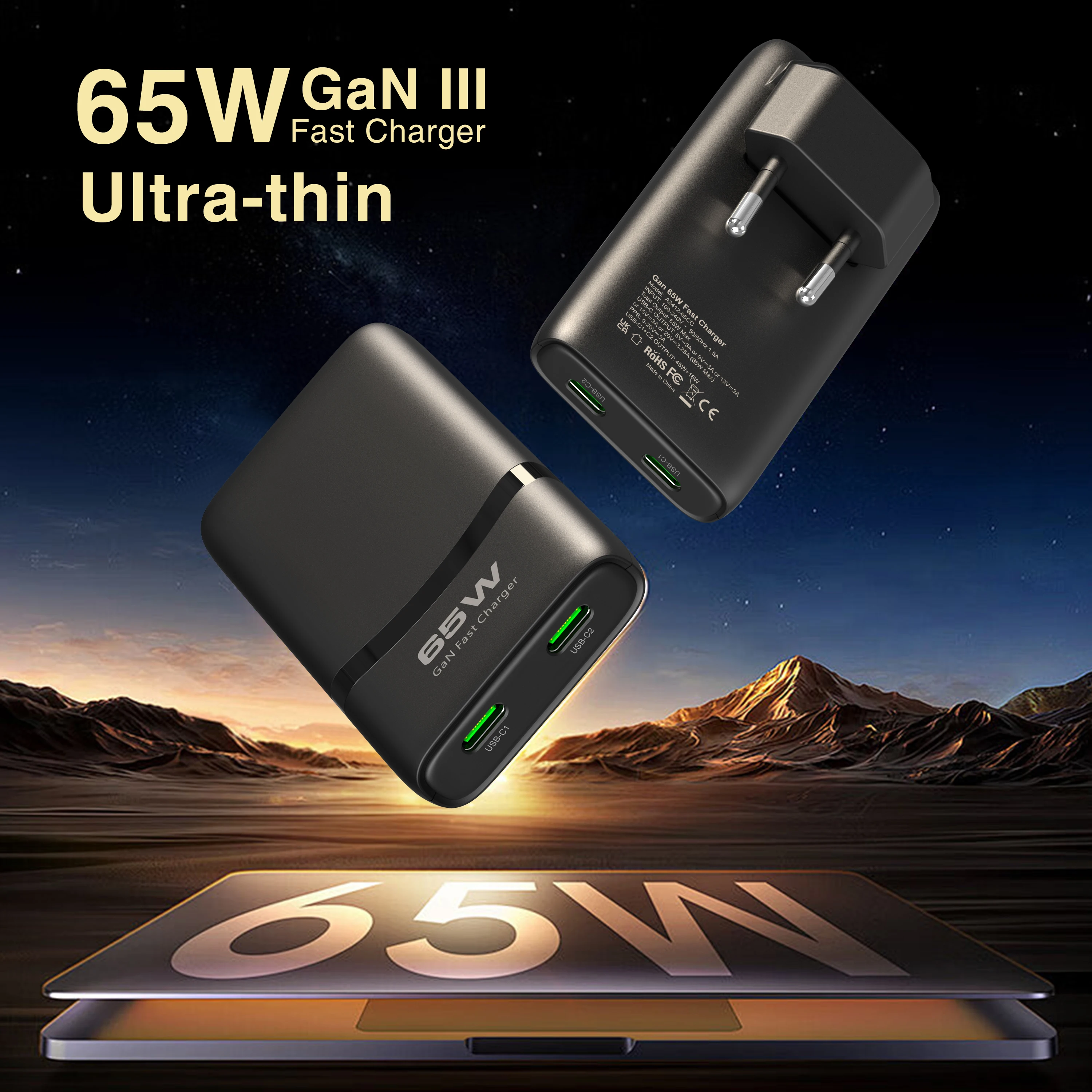 GaN Charger Dual-port Fast Wall