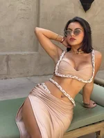 Ruby Halter Cleavage Backless Skirt Suit 2