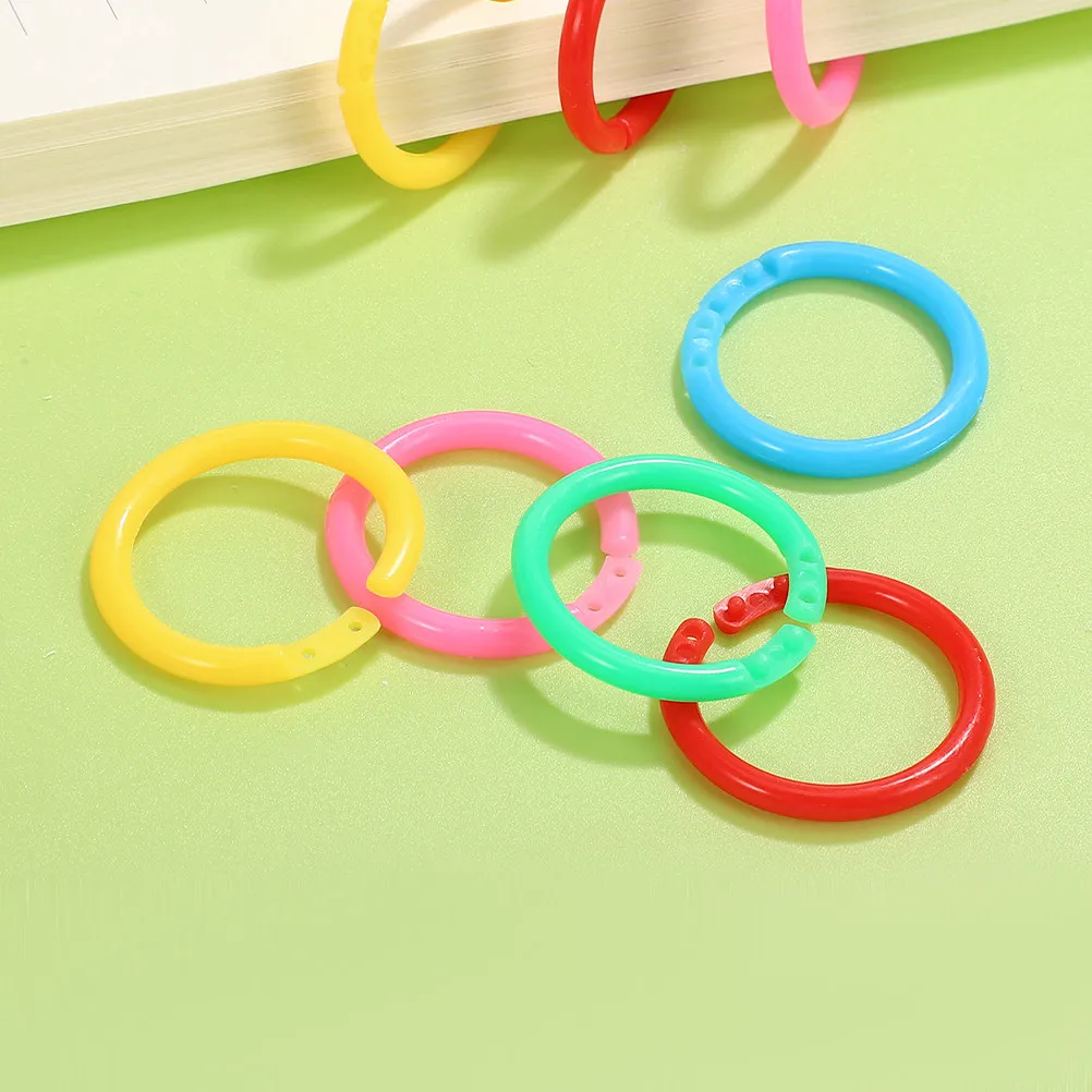 150Pcs 플라스틱 루즈 리프 바인더 링 노트북, 플래시 카드, 키체인, 문서 정리함, 학습용 튼튼한 오픈 스타일 링