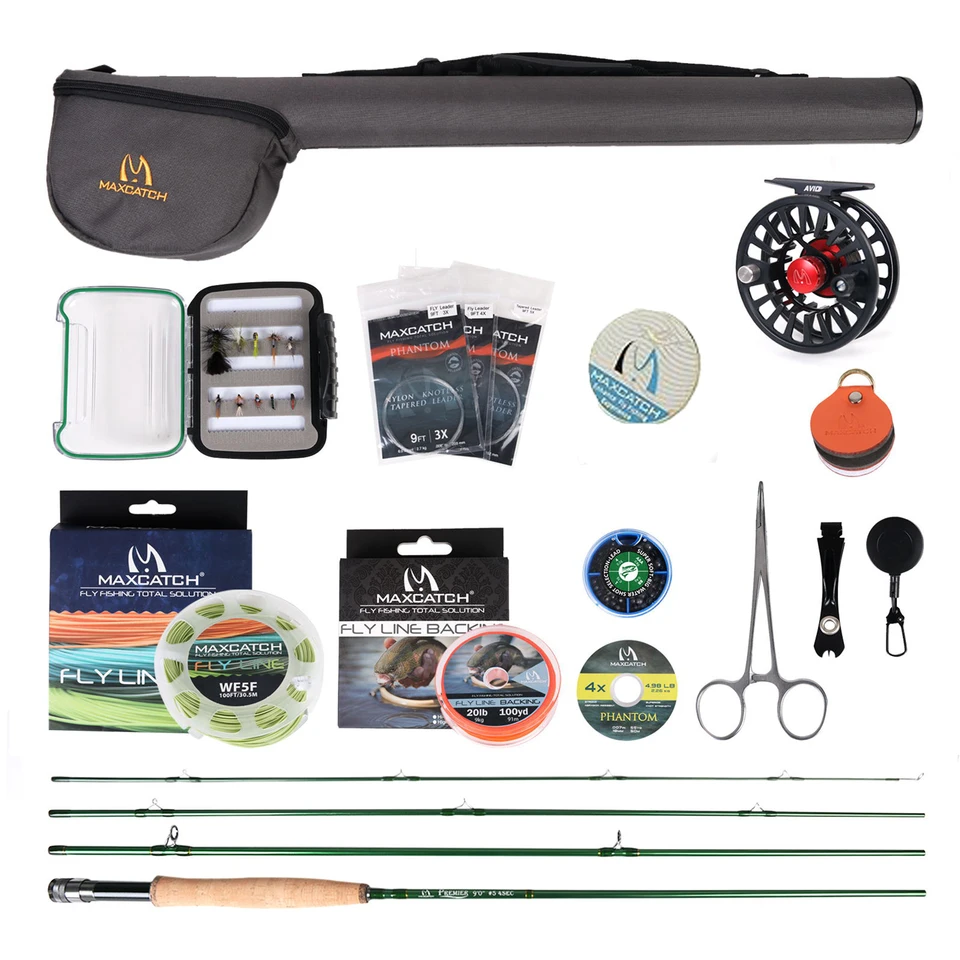 Maxcatch Premier Fly Fishing Rod With Avid Fly Reel (includes Rod Case) 3/4,5/6,7/8wt Fly Rod And Reel Combo (Model03, 9' 7wt Rod+7/8wt Reel