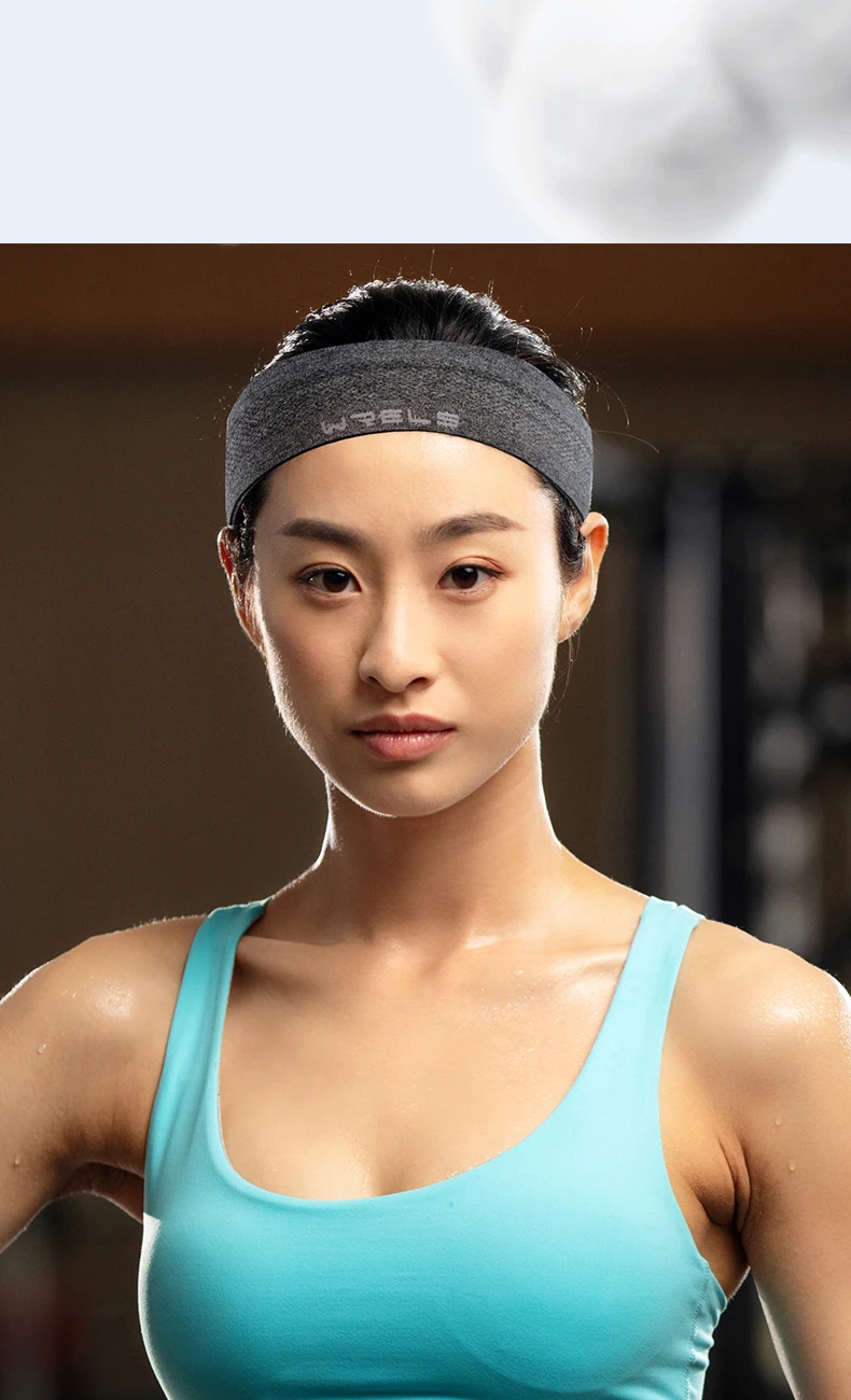 Thin elastic breathable sports headband for cycling and running.