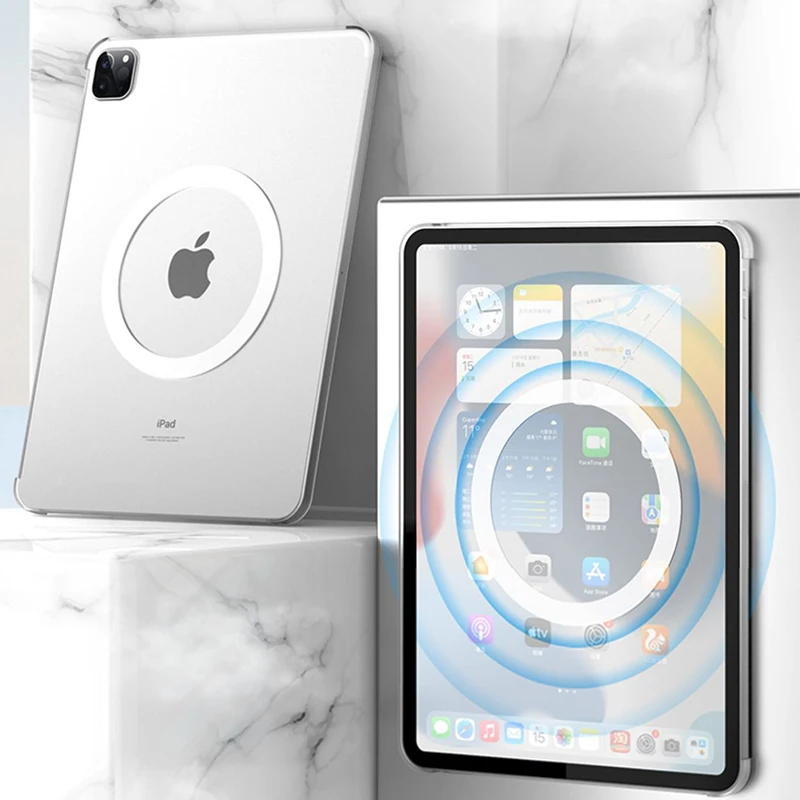 Magsafe Magnética Smart Clear Capa Capa de Manga para Ipad Mini Pro 11 12 10.2 9ª Geração Air4 2023
