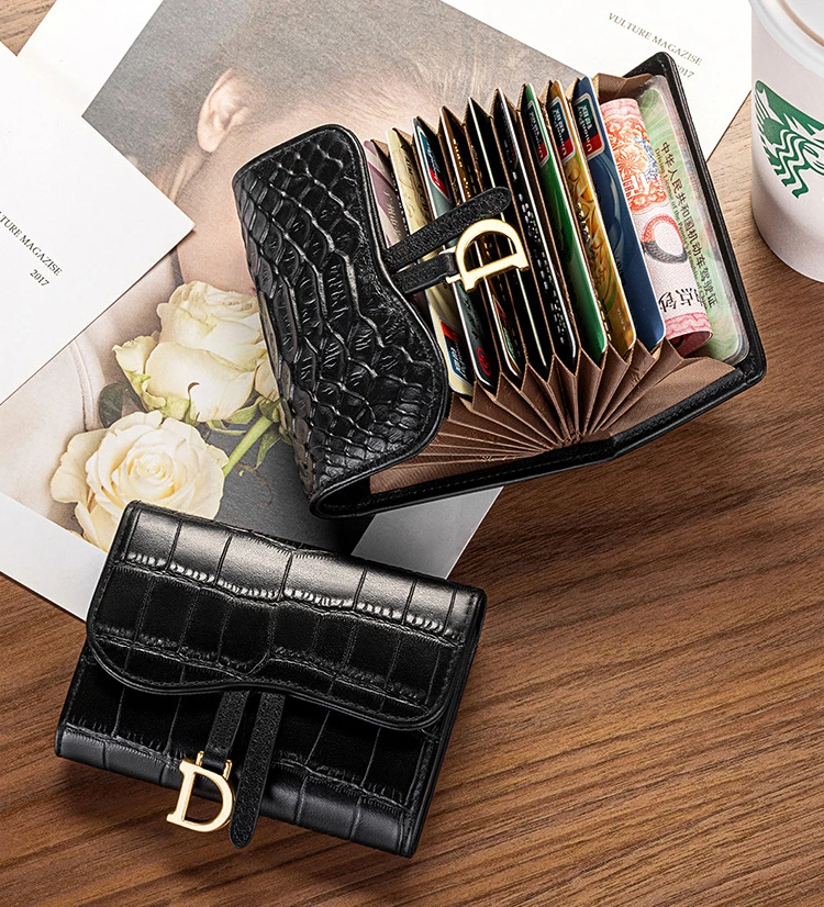 Genuine Leather Crocodile Pattern Wallet For Men & Women Multi-card_voghion.com