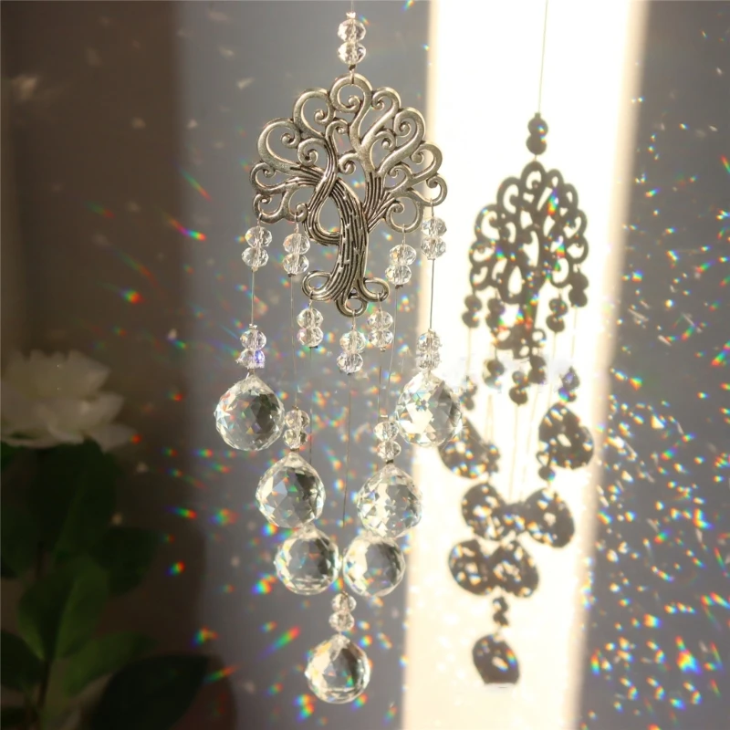 

Sparkling Rainbow Sun Catcher Crystal Hanging Ornament Delightful Decor Pendant Fit for Car Window House Christmas Party