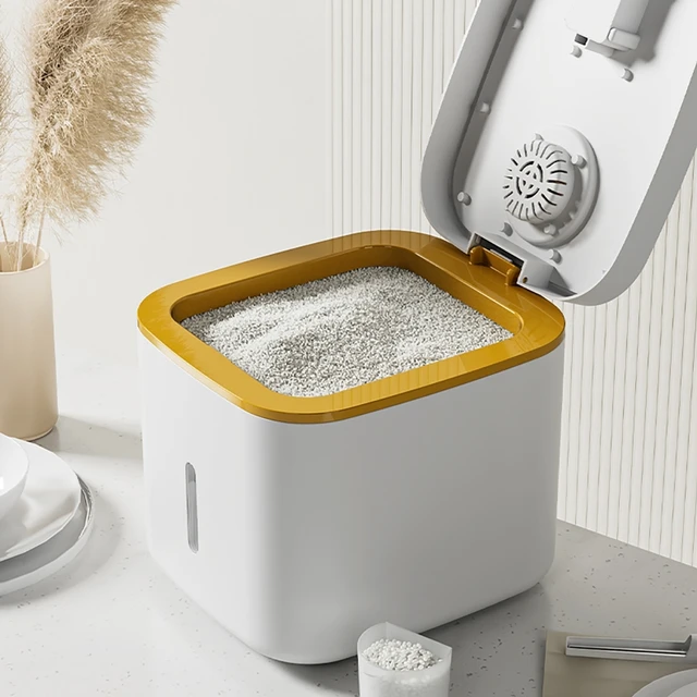 5 Kg-Os Konyhai Tartály Vödör Rovarálló Nedvességálló Rizs Doboz Szemcsék Lezárt Edény Otthoni Tároló Kedvtelésből Tartott Kutya Ételek Konyhaszervezője - Image 4