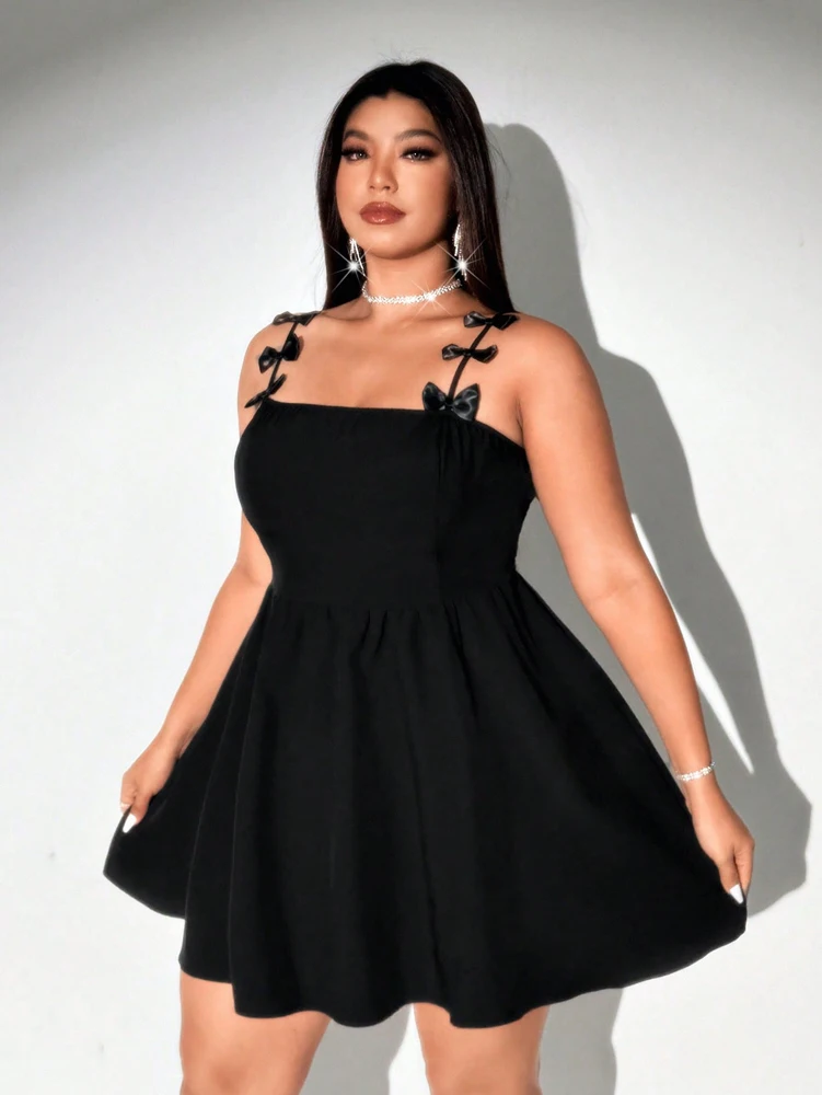 Plus Size Suspenders Sexy Bowknot Party Dinner Dresses Dresses Pure Color Casual Elegant Evening Party Party Dinner 5