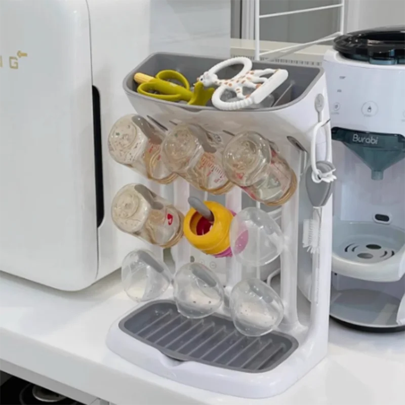Baby Bottle Drying Rack Space Saving Countertop Organiser Tray_voghion.com