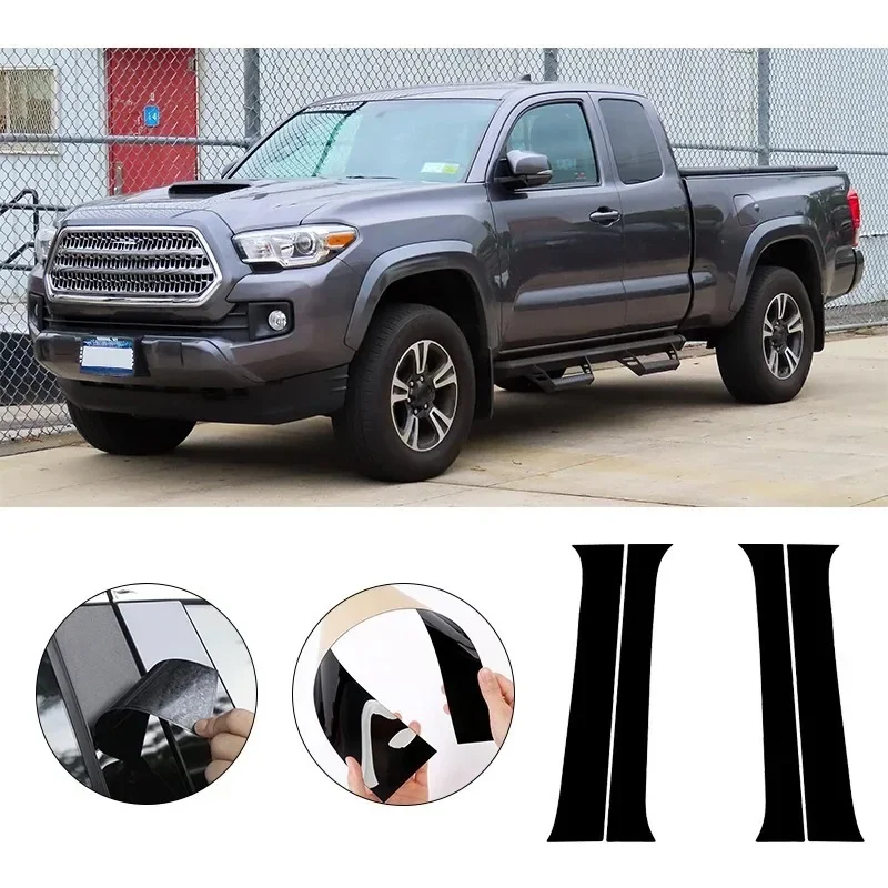 

4 шт., глянцевые черные наклейки для Toyota Tacoma 2016-2023