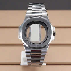 Premium 40mm Sapphire Crystal Watch Case with Waterproof 316 Steel for Seiko NH34 35 36 38 (Silver)