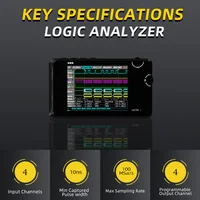 Digital Logic Analyzer LA104 USB Mini 4 Channels 100MHz Max Sampling Rate Built in 8MB Flash Storage 2.8 Inch Oscilloscope 1