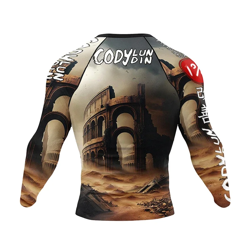 Mma Clothing Man Rashguard T-shirt+Pants Sets  Rash Guard Jiu jitsu MMA Compression Shirt+Shorts Bjj Boxing Jerseys Sport Suits 5