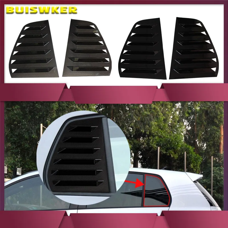 자동차 뒷창 셔터 커버 트림 창 루버 사이드 벤트, 탄소 섬유, 폭스바겐 VW 골프 6 MK6 2008-2012 자동차 장식
