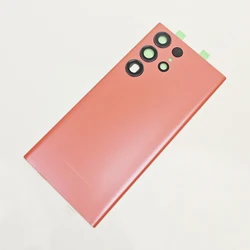 Premium Back Glass Cover Replacement for Samsung Galaxy S23 Ultra - Includes Rear Housing and Camera Lens (S23Ultra Red)