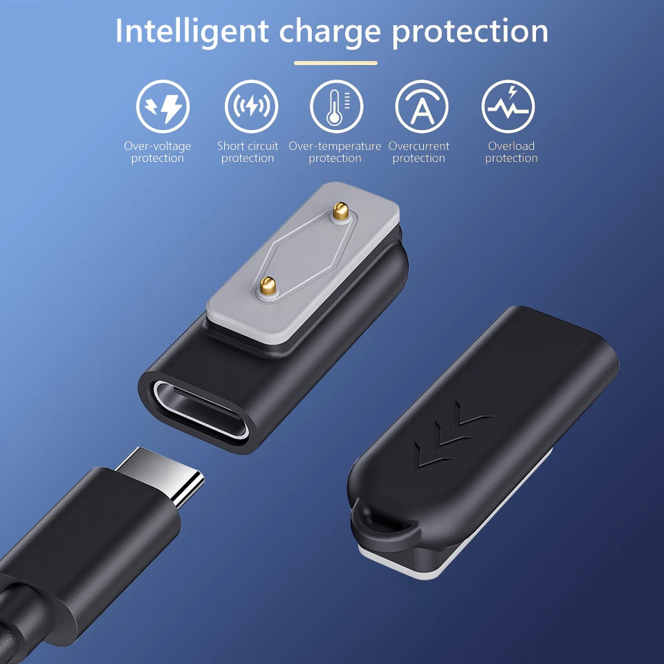 Magnetic Right Angle Type C Watch Charger Adapter