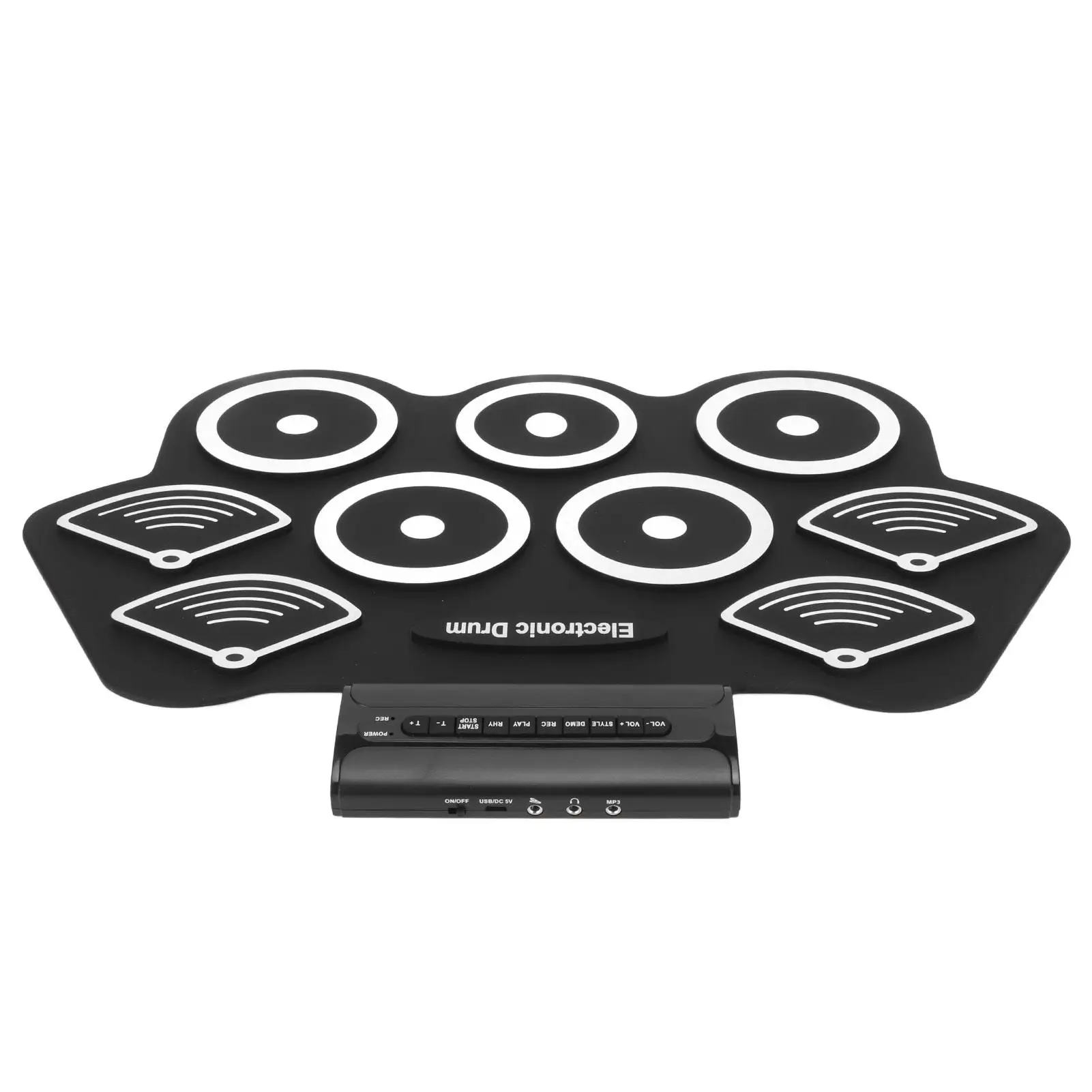 9-Piece Roll-Up Drum Set Pedals & Sticks MIDI Practice Gift for kids