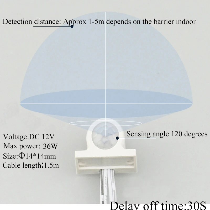 DC12V Hand Sweep Switch IR Motion Sensor Smart ON/OFF Switch DIY LED Closet Cabinet Light/Wardrobe Lamp DuPont Interface