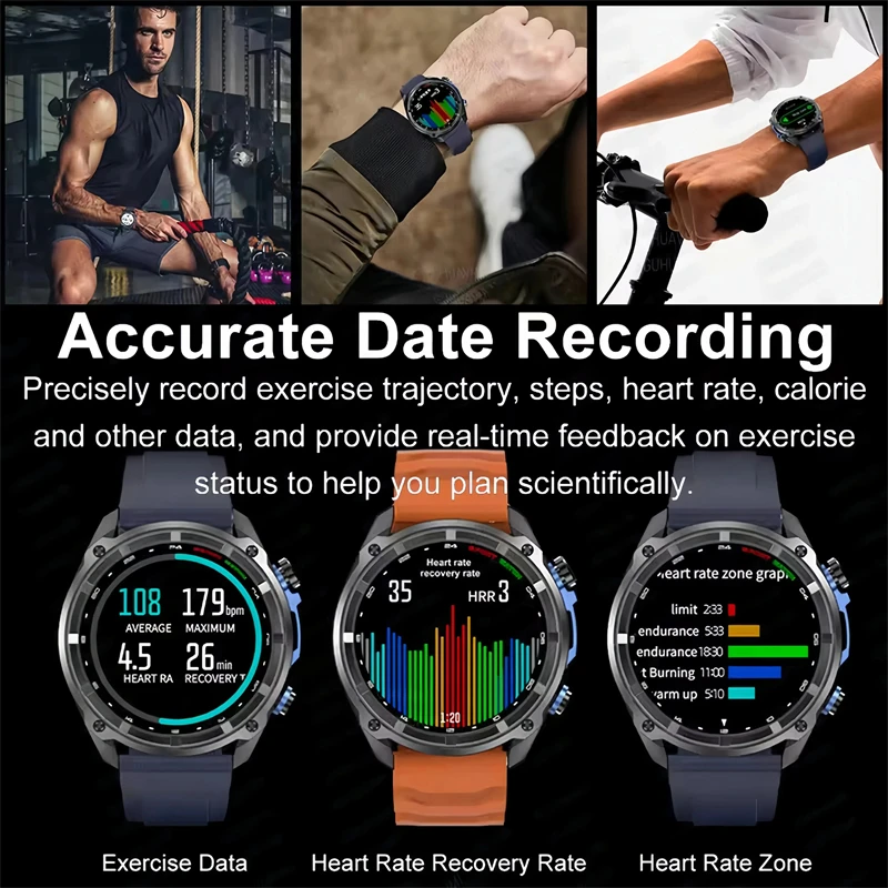 LIGE New GPS Smart Watch Offline Maps 4GB Memory Video Player 860mAh Military Sports Smartwatch Men Swim Waterproof Smartwatches