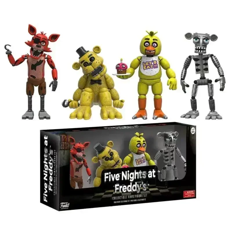 

4pcs/set FNAF At Five Nights Security Breach Action Figures Bonnie Foxy Toy 5 Fazbear Bear Game Model Doll Kids Toy For Gift