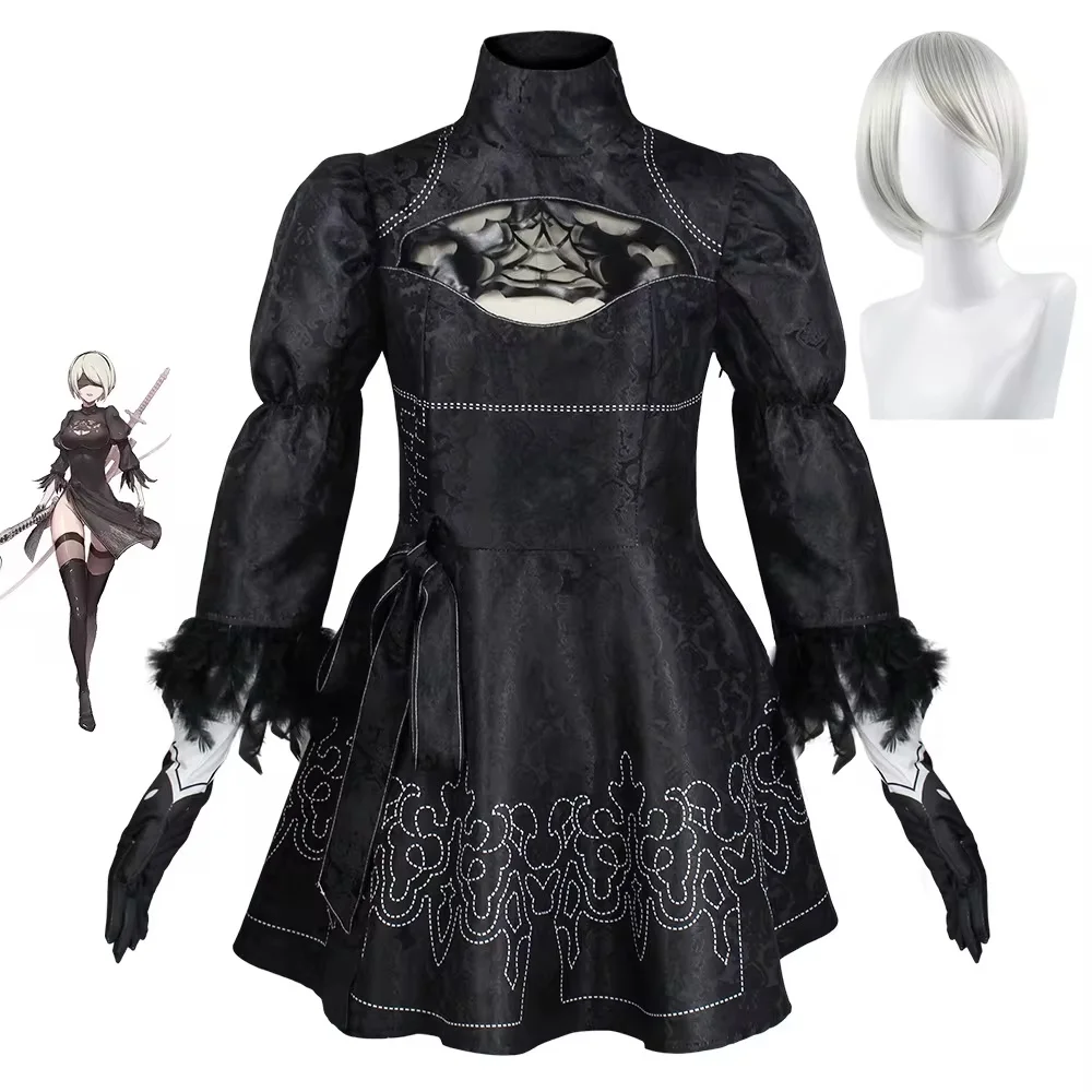 Nier Automata Cosplay Costume Yorha 2B sexy Outfit Game Figures Suit Women Role Play Costumes Girls Halloween Party Fancy Dress