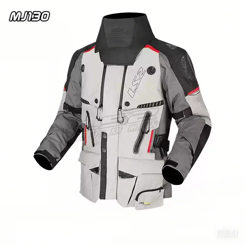 URBAN 5884 Men's Motorcycle Jacket With Protectors, Waterproof Cordura Motorcycle Jacket, Removable Thermal Lining, Windproof, Rainproof And